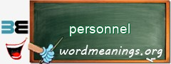 WordMeaning blackboard for personnel